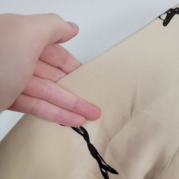 WHIT Printed Silk Shift Twist Front Bird Quirky White Dress Women Size 6 - Picture 7 of 8